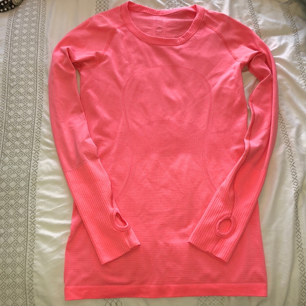 Lululemon 6 swiftly tech long sleeve bright pink